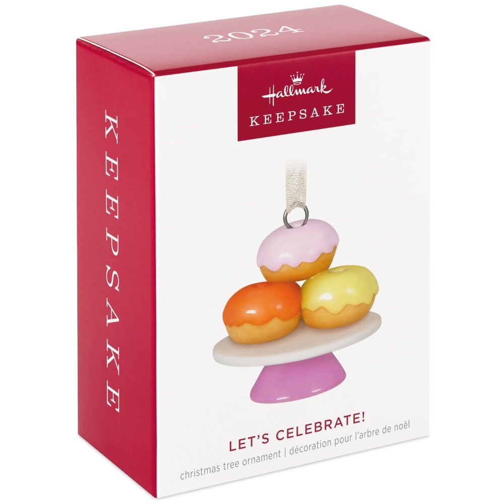 New! Porcelain Donuts Hallmark Keepsake Ornament 2024 Let's Celebrate! Miniature